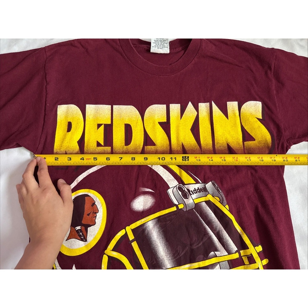 Vintage 90s Riddell Washington Redskins NFL Football Helmet T Shirt Men's Medium - Picture 4 of 11